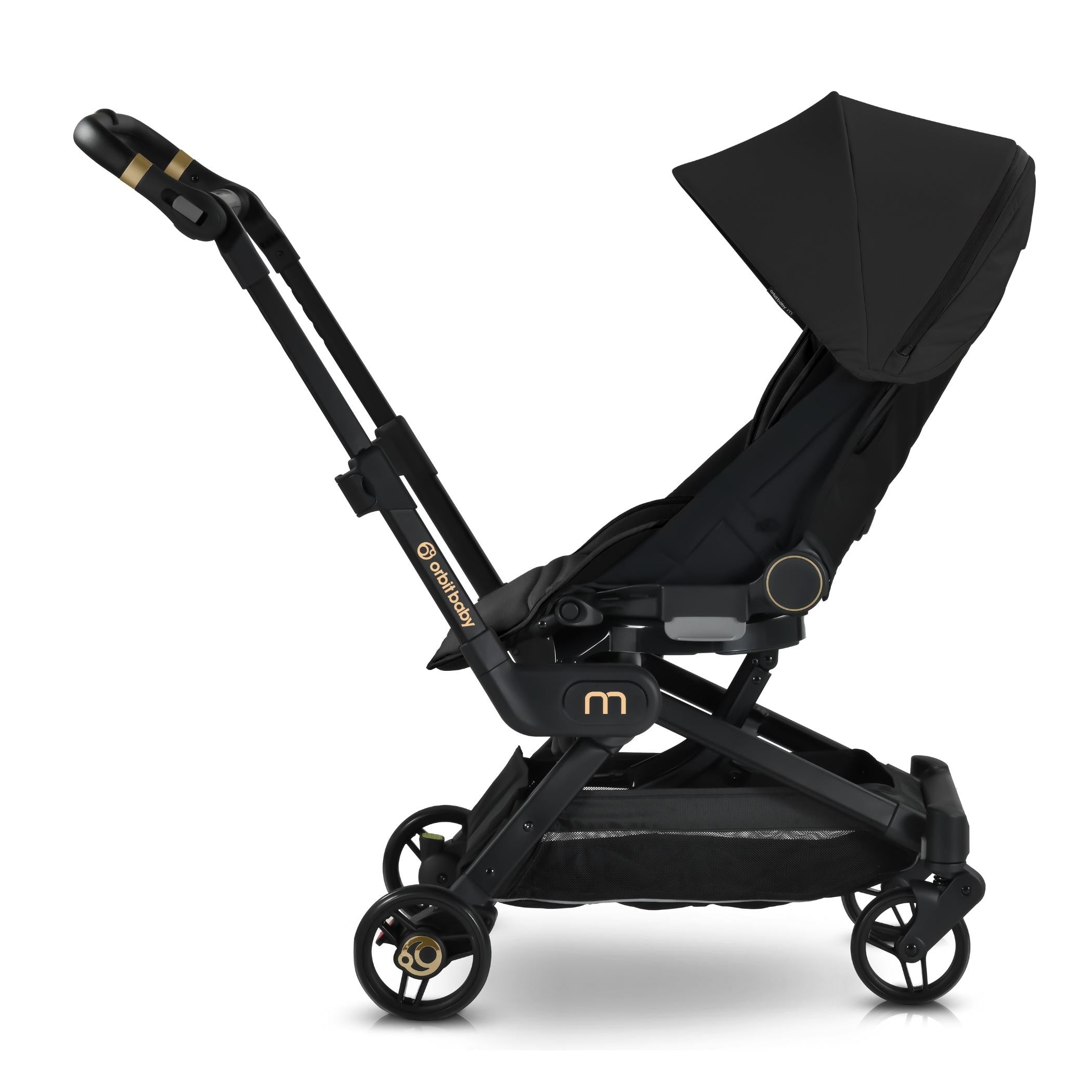 stroll & ride g5 car seat & stroller travel system Orbit Baby M+ Stroll & Ride Travel System Black Luxe / Black / Mélange Flax